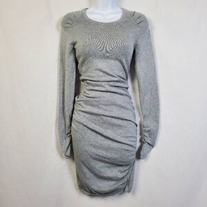 Victoria’s Secret XS Gray Long Sleeve Ruched Knit Bodycon Sweater Dress